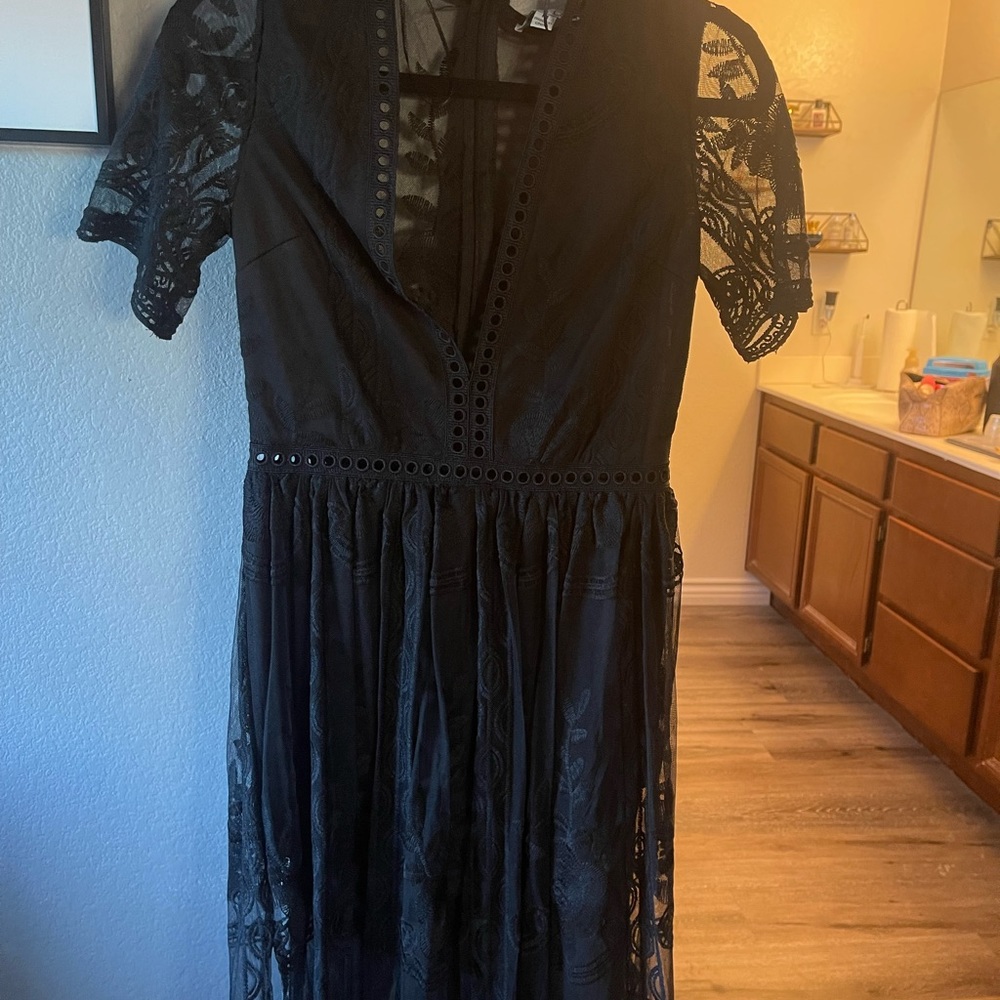 Black Romper Maxi Dress